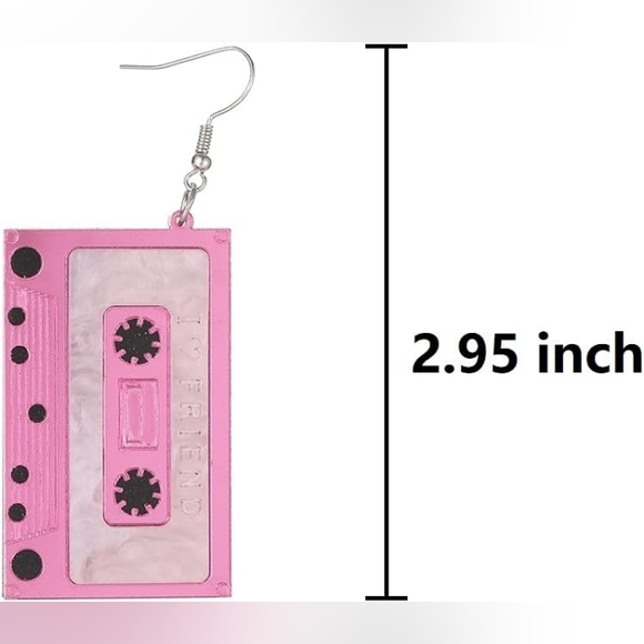 Gen X Cassette Tape Dangle Earrings - Picture 2 of 3